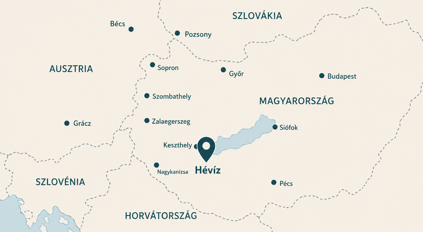 Hévíz nemzetközi elhelyezkedése